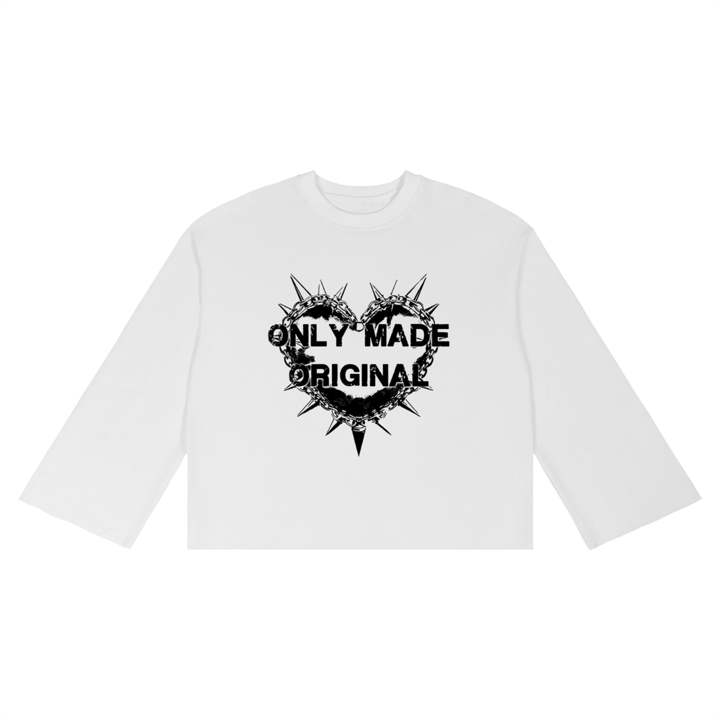 Protected Heart Waffle Raw Edge long sleeve