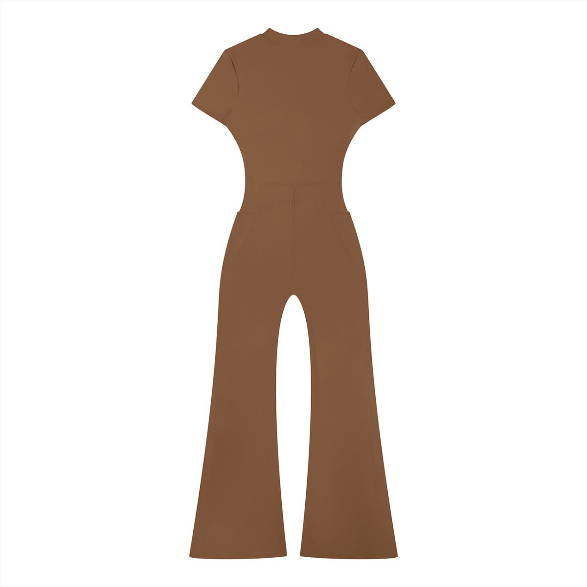 "OM" Fared Leg Quarter Zip Jumpsuit