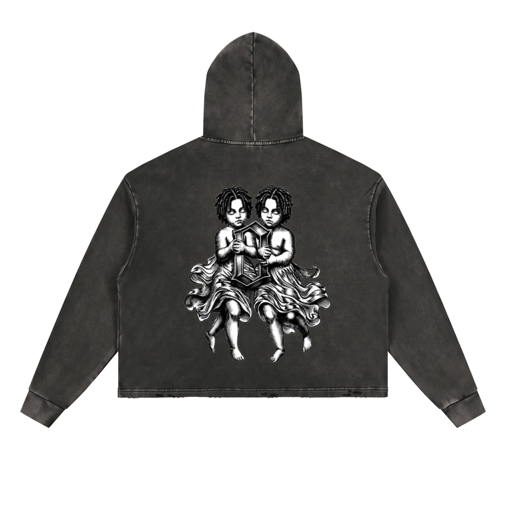 The Weight Of Originality (TWO) Vintage Washed Frayed-Hem Hoodie