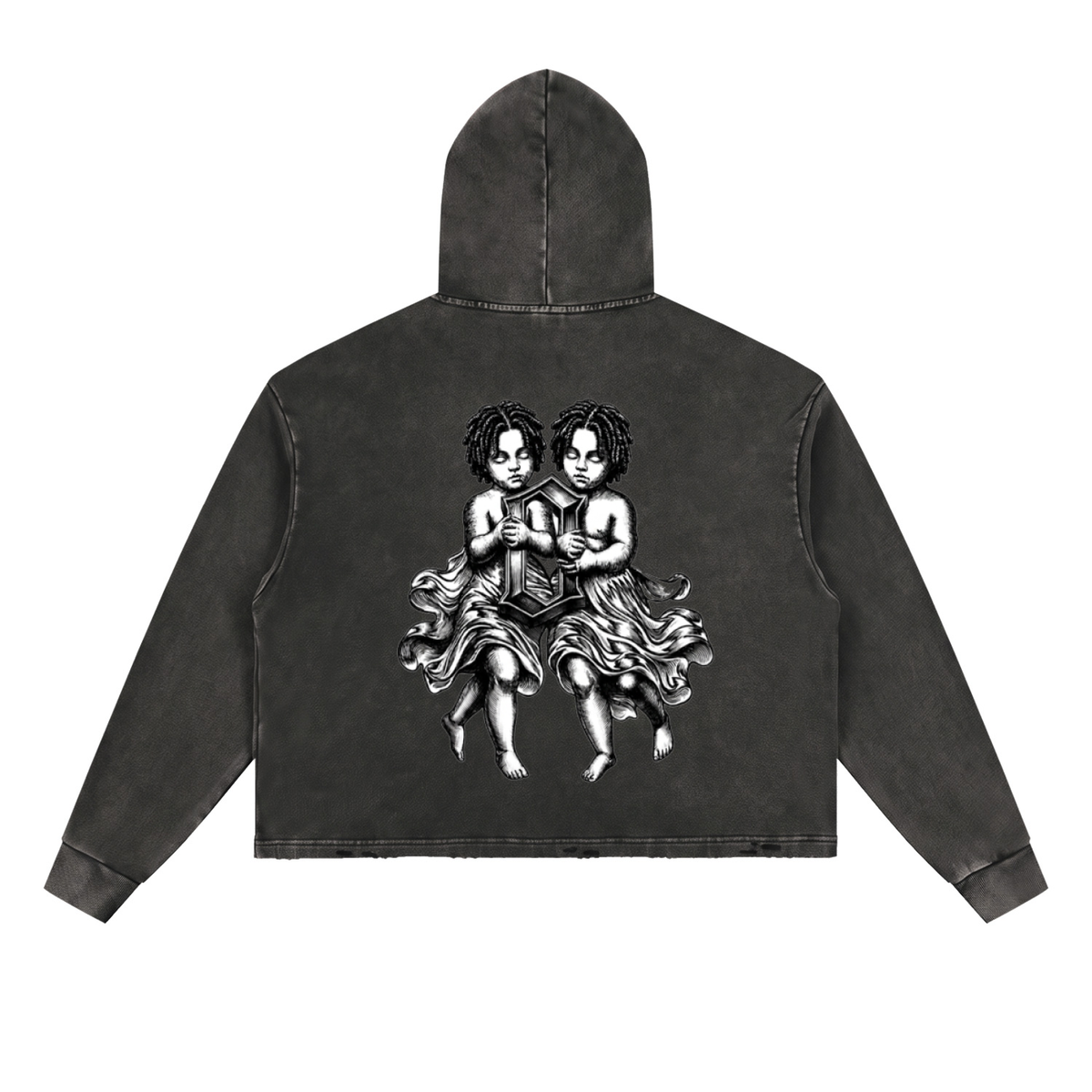 The Weight Of Originality (TWO) Vintage Washed Frayed-Hem Hoodie