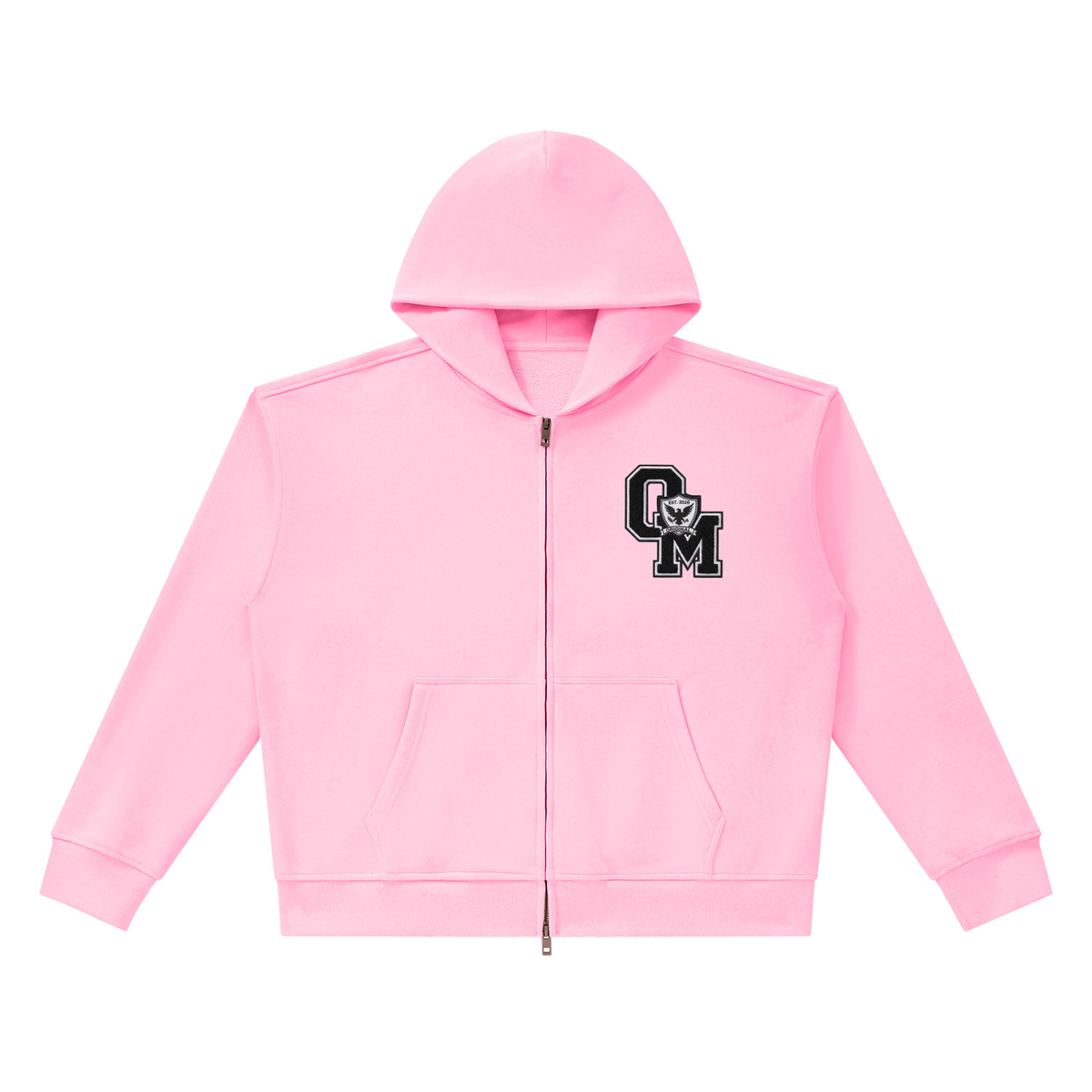"OM" Zip up short set