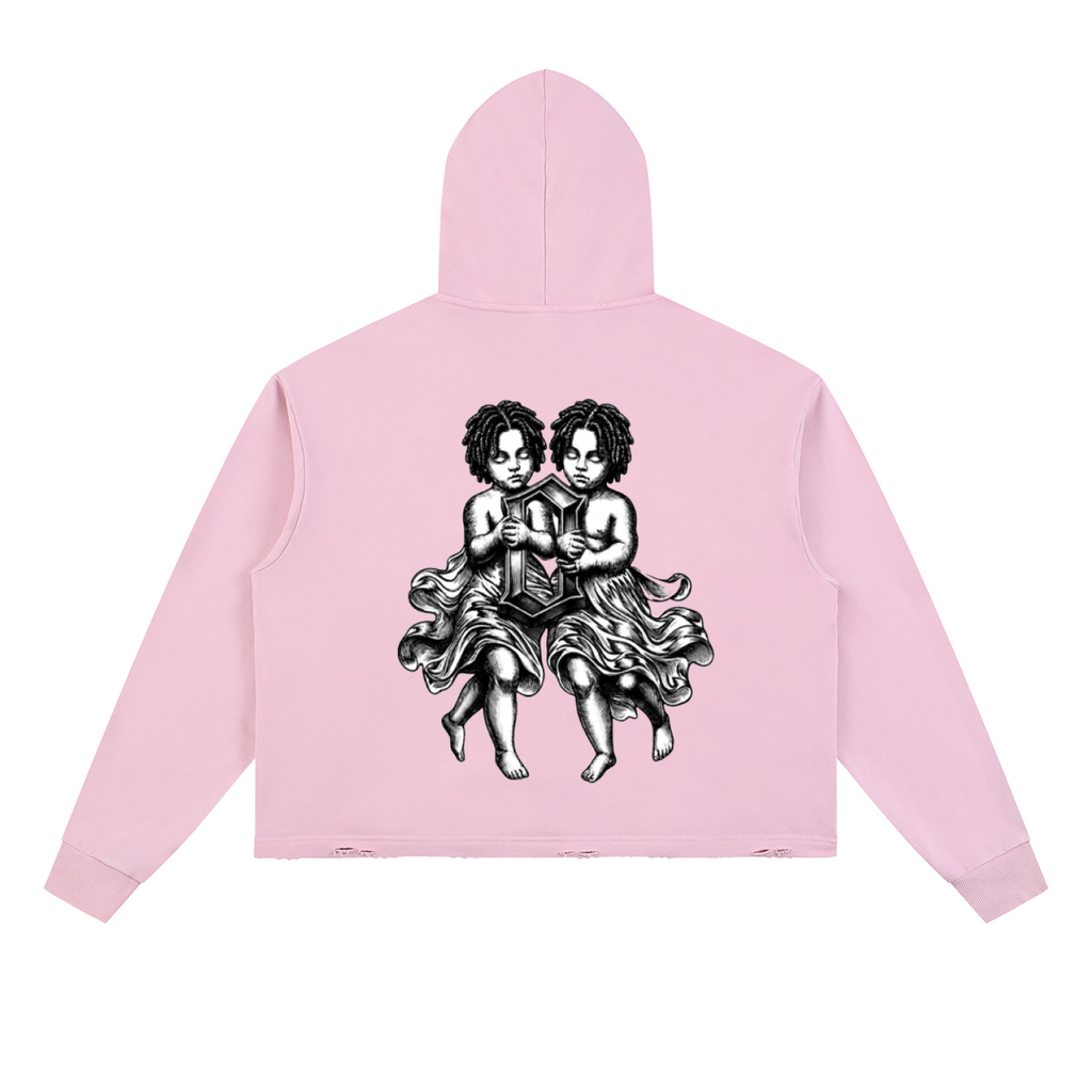 The Weight Of Originality (TWO) Vintage Washed Frayed-Hem Hoodie