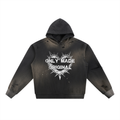 Protected Heart Sun Fade Frayed Fleece Hoodie