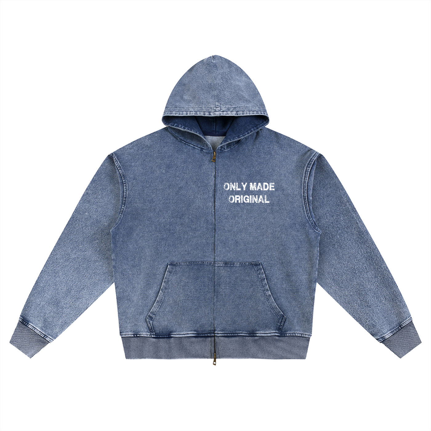 Only Made Original Snow Wash Oversized Zip-Up Hoodie