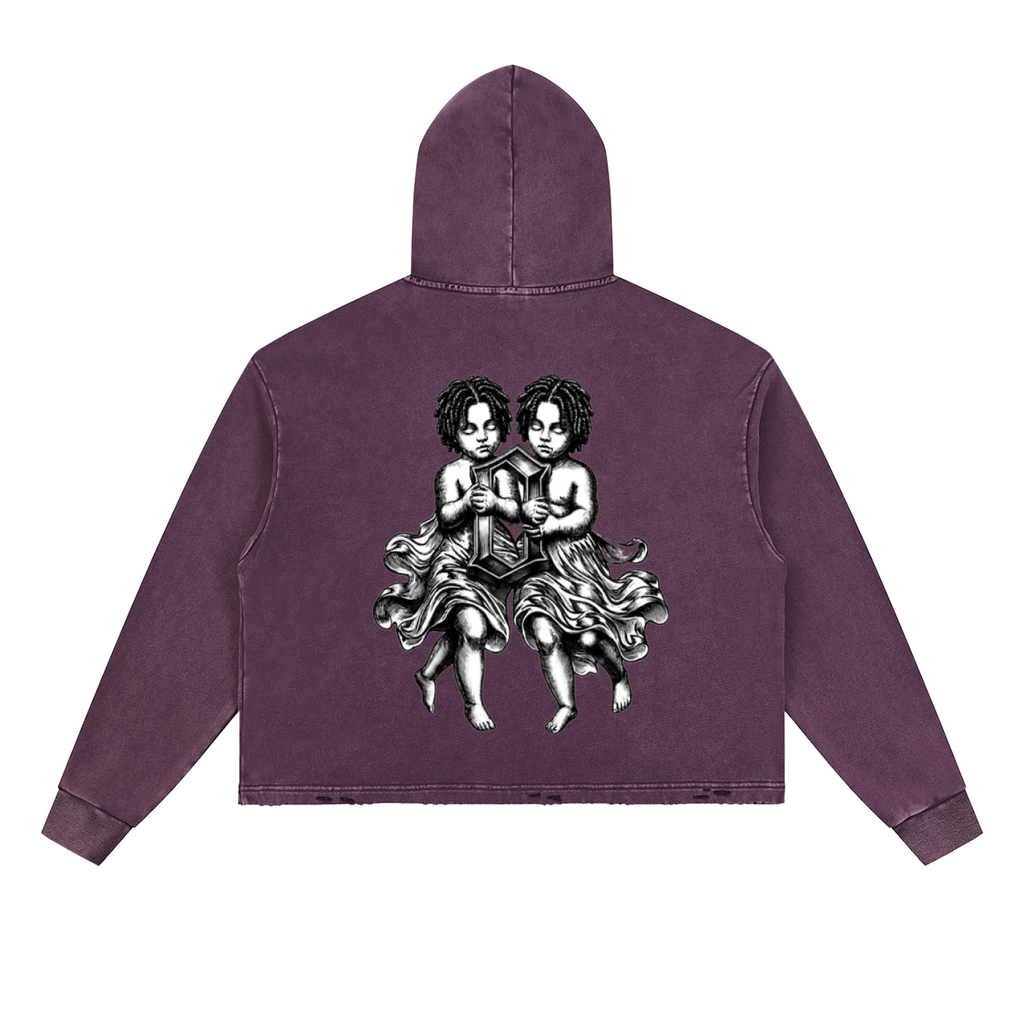 The Weight Of Originality (TWO) Vintage Washed Frayed-Hem Hoodie