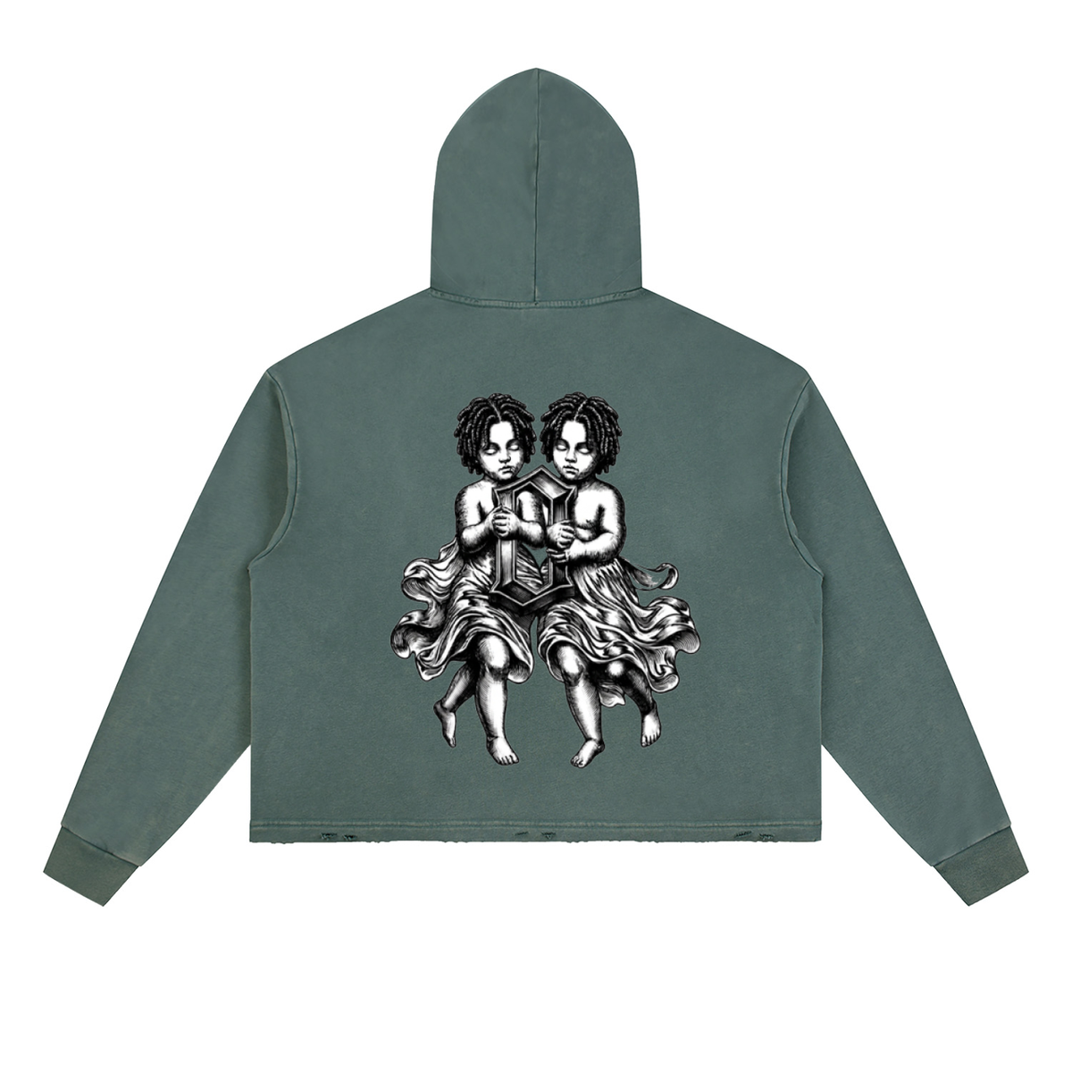 The Weight Of Originality (TWO) Vintage Washed Frayed-Hem Hoodie