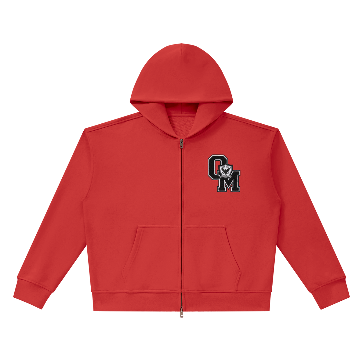 "OM" Zip up short set