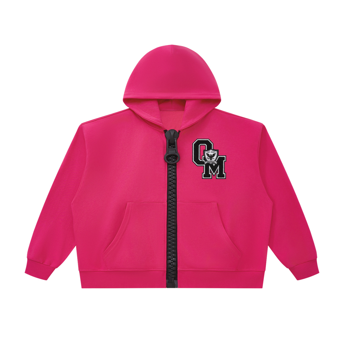 "OM" Oversized Zipper Boxy Zip-up