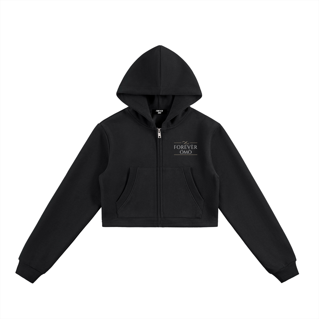 Forever OMO Essential Cropped Zip-Up Hoodie