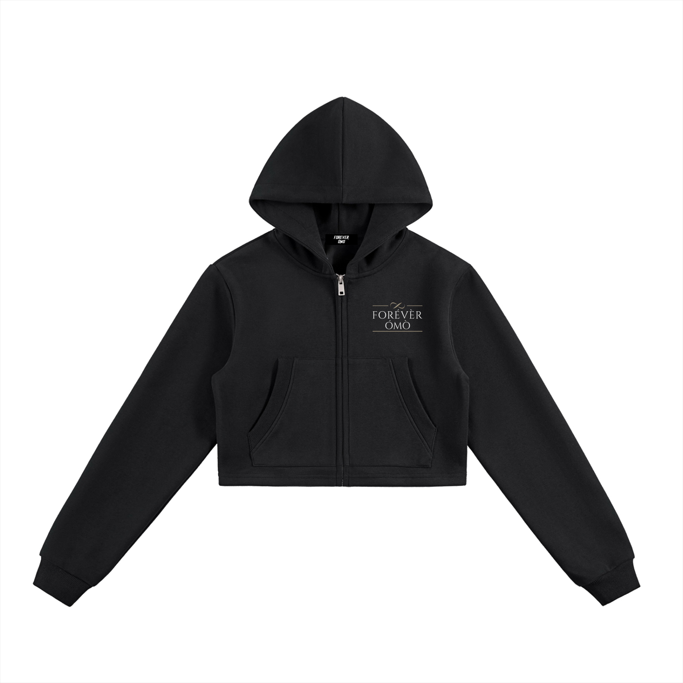 Forever OMO Essential Cropped Zip-Up Hoodie