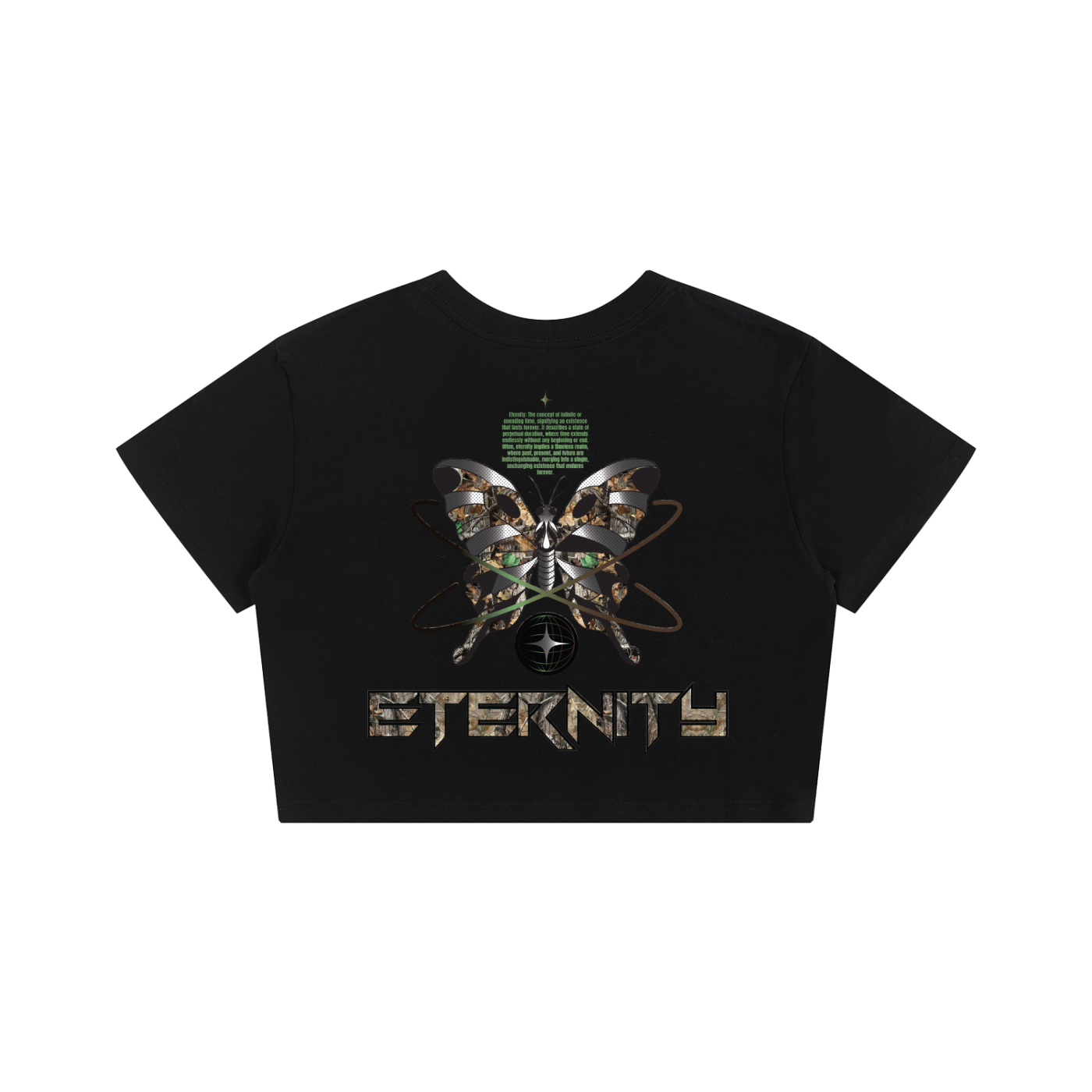 ETERNITY Moth Seamless Cropped Tee