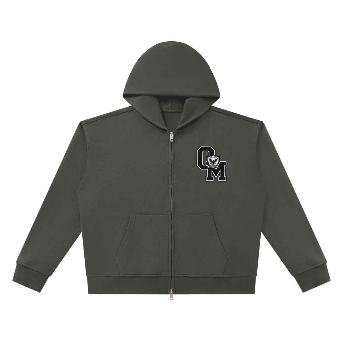 "OM" Zip up short set