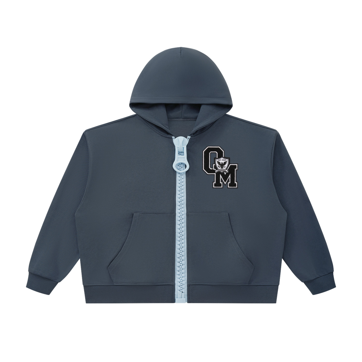 "OM" Oversized Zipper Boxy Zip-up