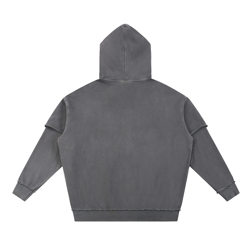 Only Made Original Snow Washed Raw Edge Double Layered Hoodie