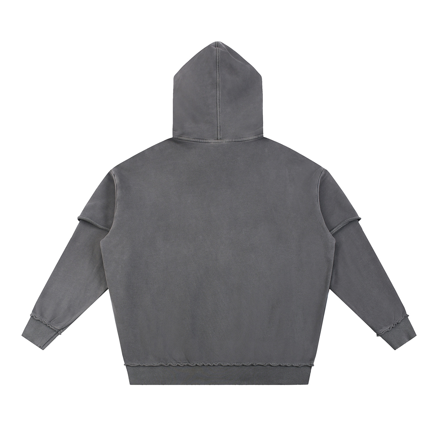 Only Made Original Snow Washed Raw Edge Double Layered Hoodie
