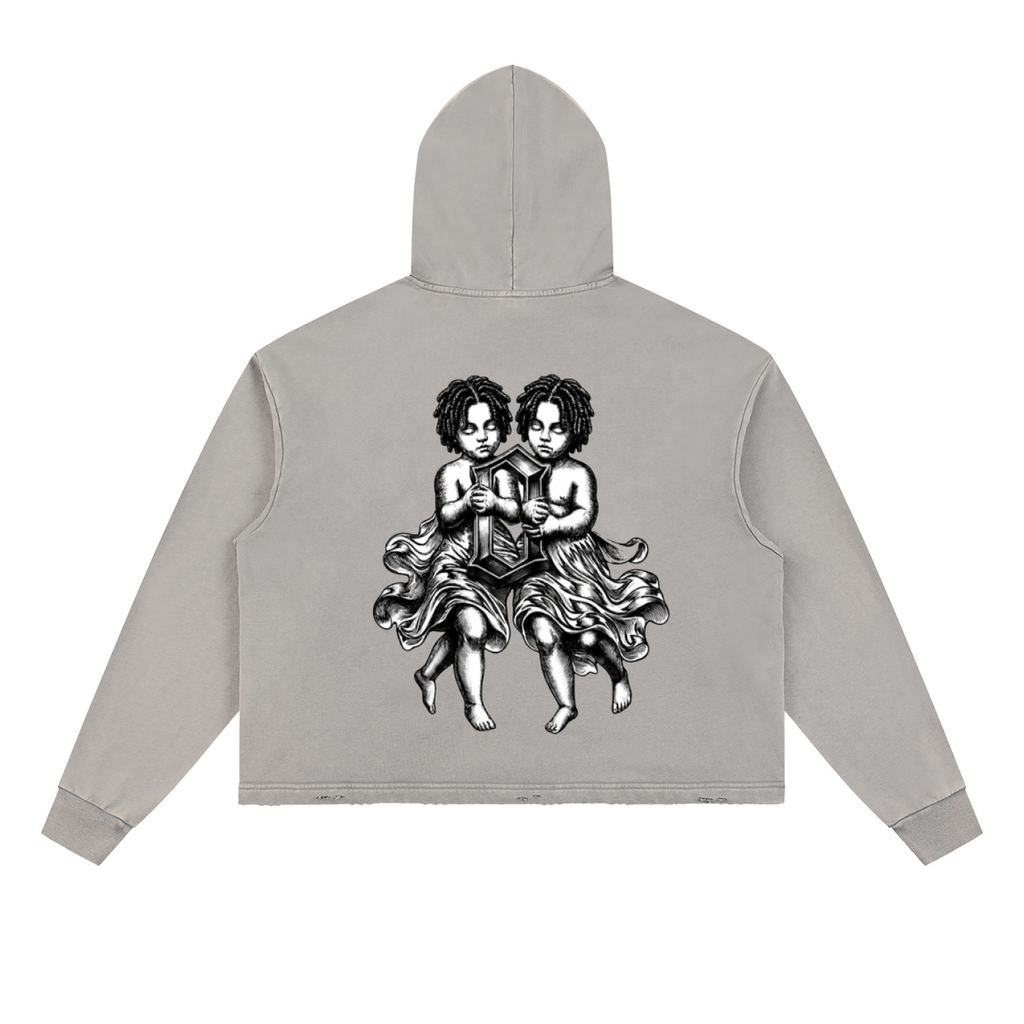 The Weight Of Originality (TWO) Vintage Washed Frayed-Hem Hoodie