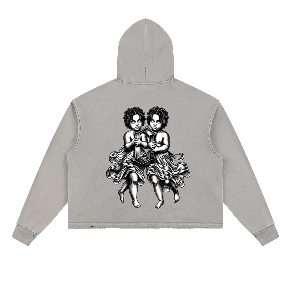 The Weight Of Originality (TWO) Vintage Washed Frayed-Hem Hoodie