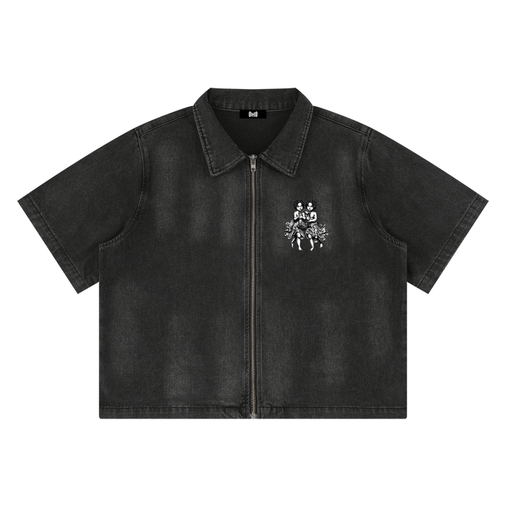 The Weight Of Originality (TWO) Vintage Washed Full-Zip Denim Shirt