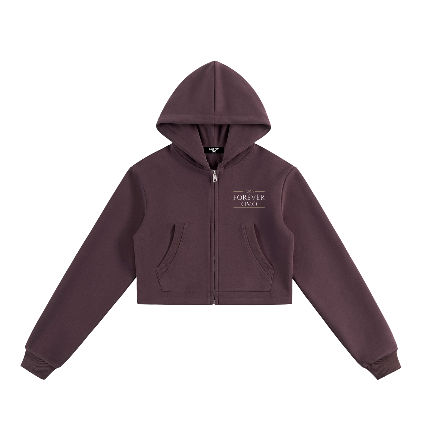 Forever OMO Essential Cropped Zip-Up Hoodie