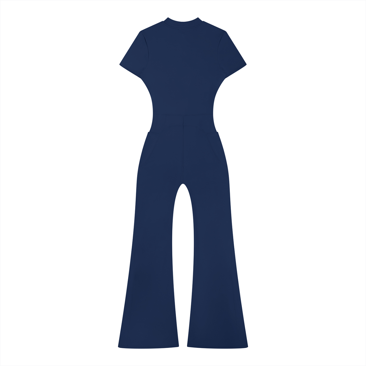"OM" Fared Leg Quarter Zip Jumpsuit