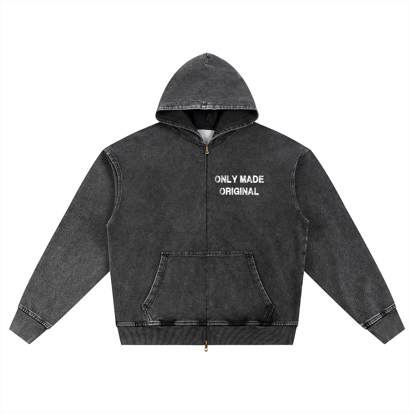Only Made Original Snow Wash Oversized Zip-Up Hoodie