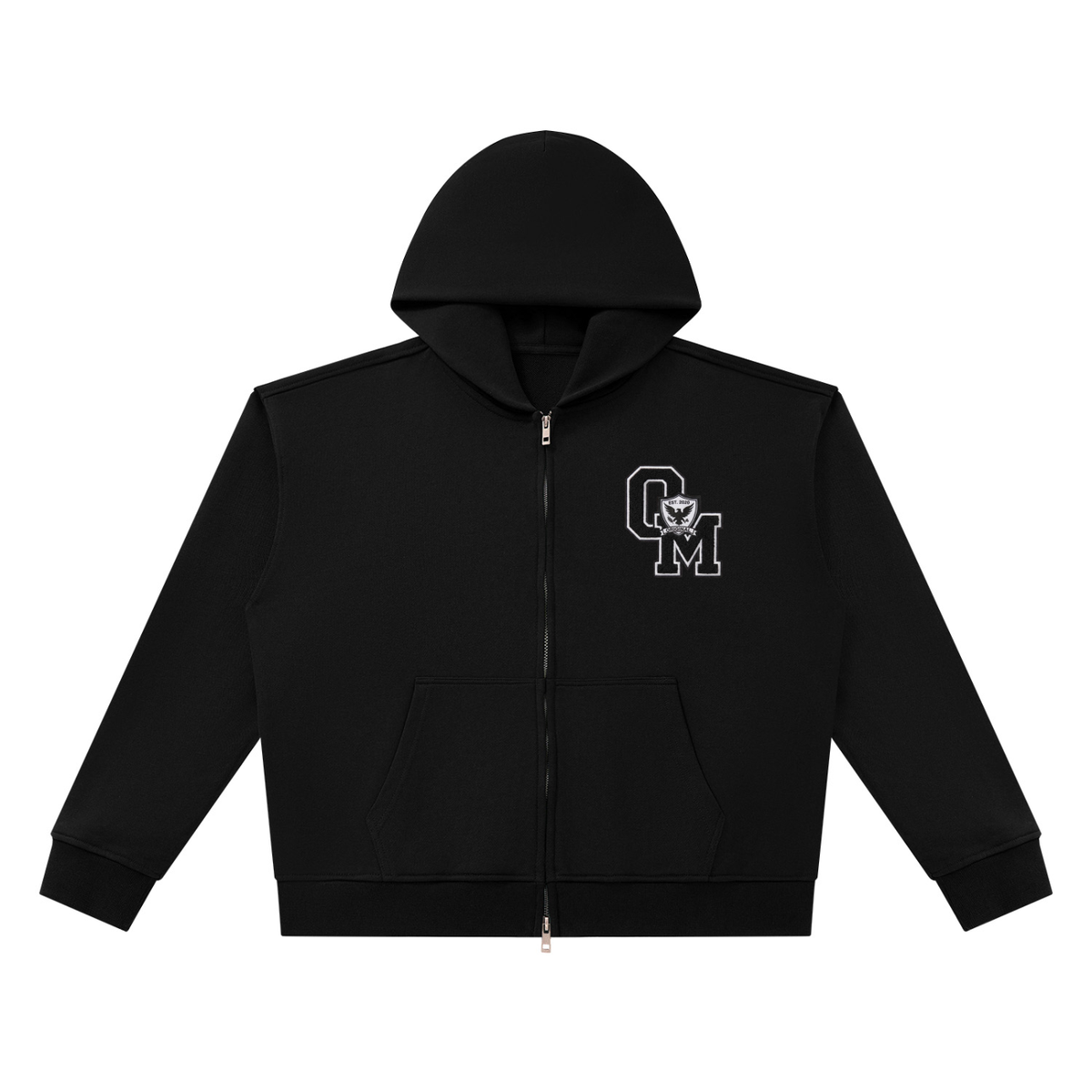 "OM" Zip up short set