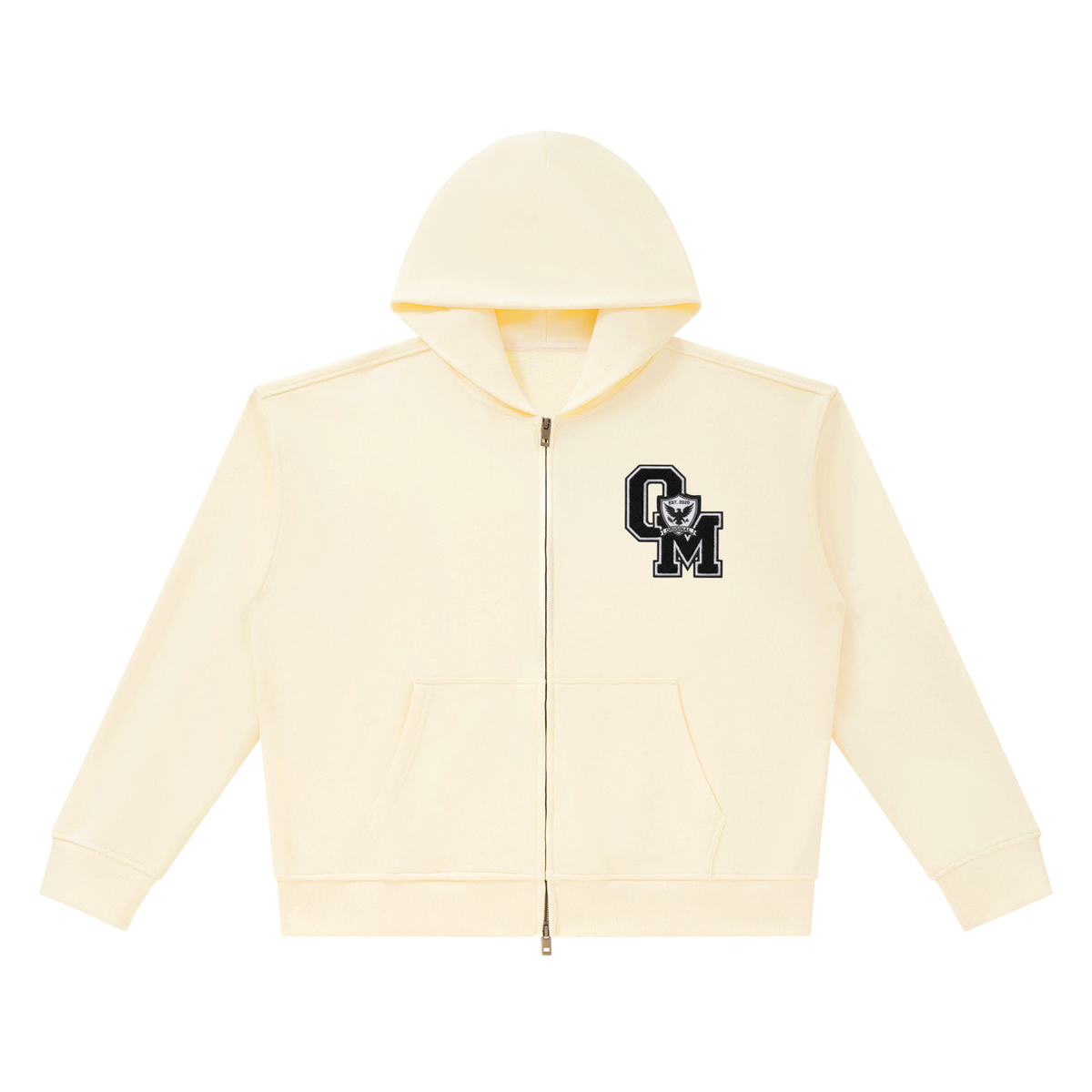 "OM" Zip up short set