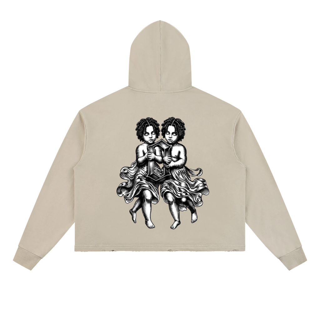 The Weight Of Originality (TWO) Vintage Washed Frayed-Hem Hoodie