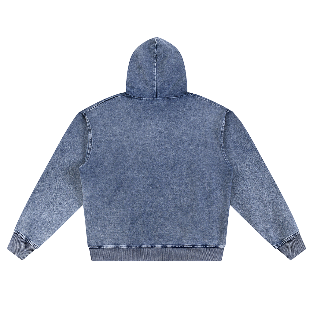 Only Made Original Snow Wash Oversized Zip-Up Hoodie