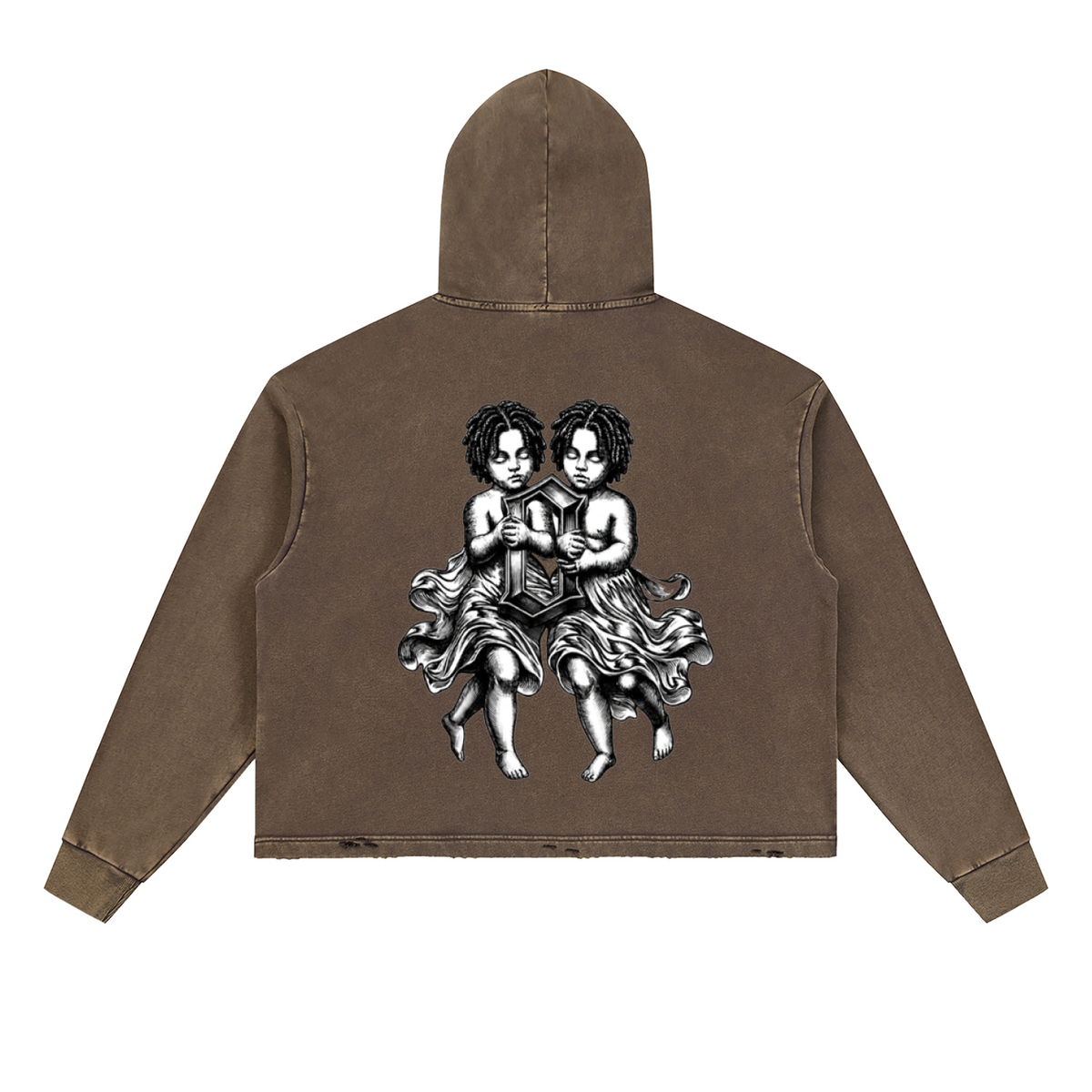 The Weight Of Originality (TWO) Vintage Washed Frayed-Hem Hoodie