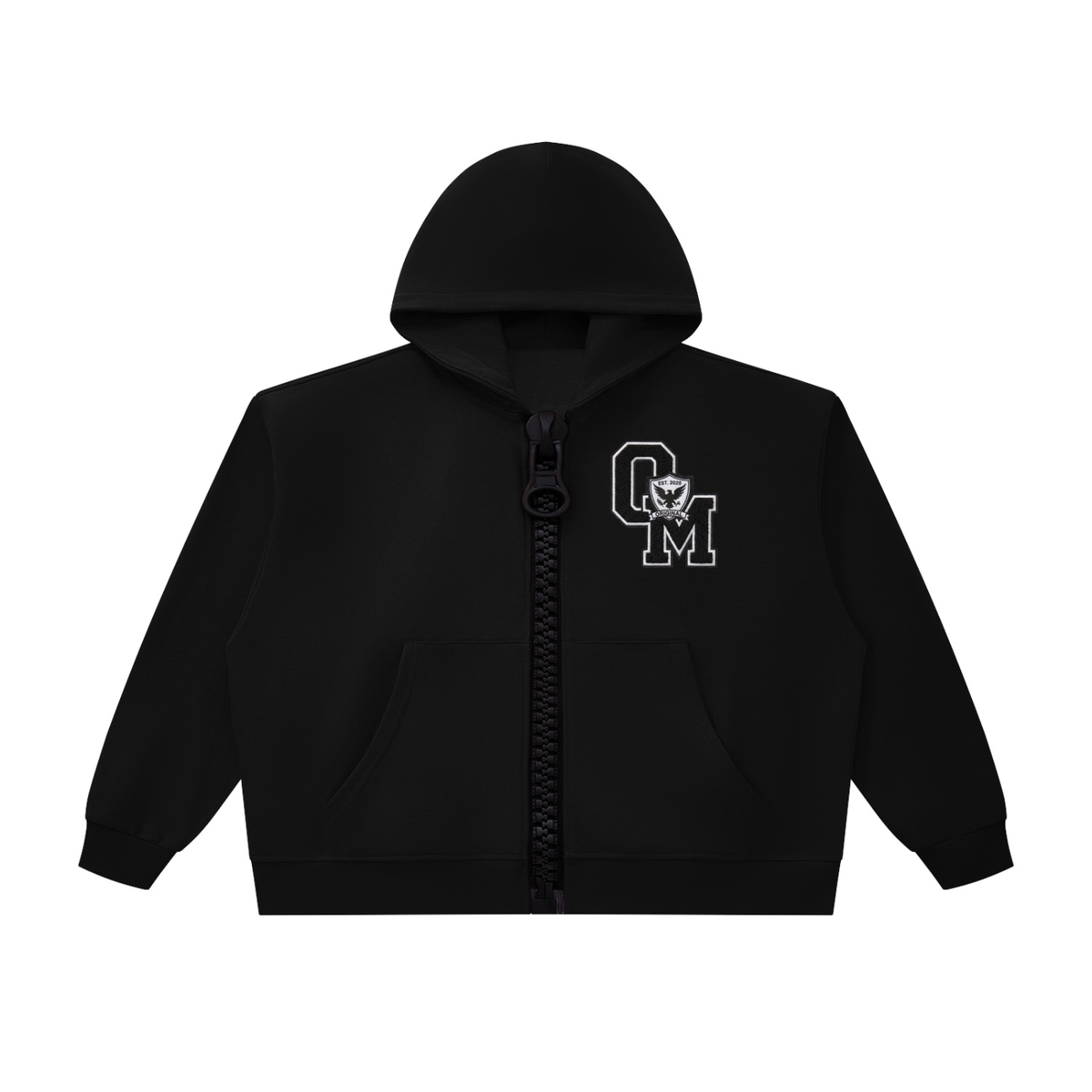 "OM" Oversized Zipper Boxy Zip-up